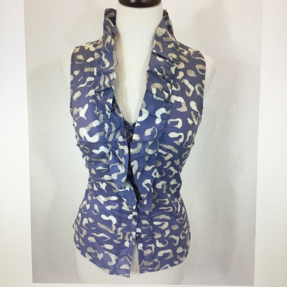 Ann Taylor Cotton Ruffle Designer Blouse (B-16)